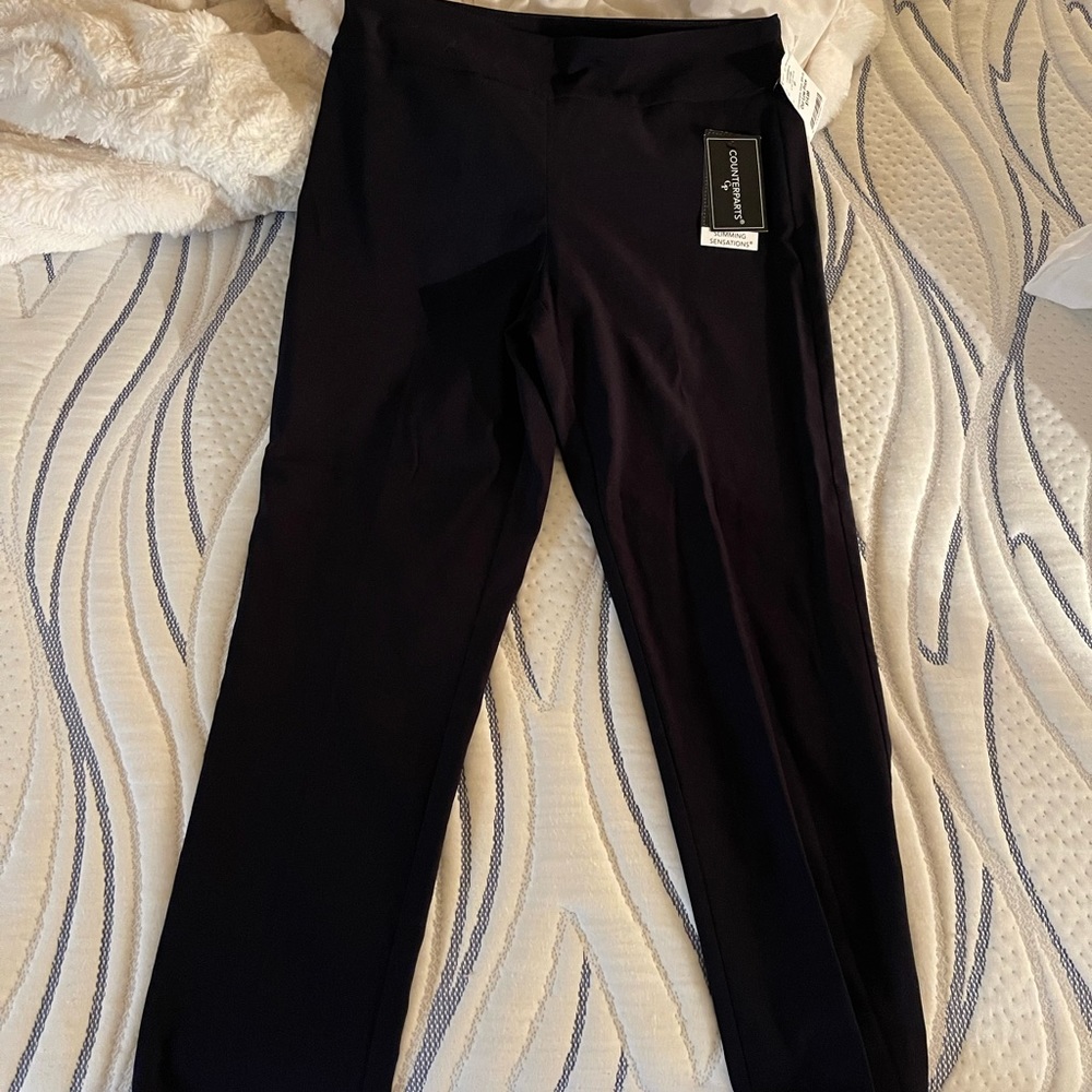 NWT black straight leg work pants